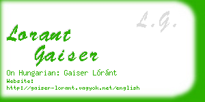 lorant gaiser business card